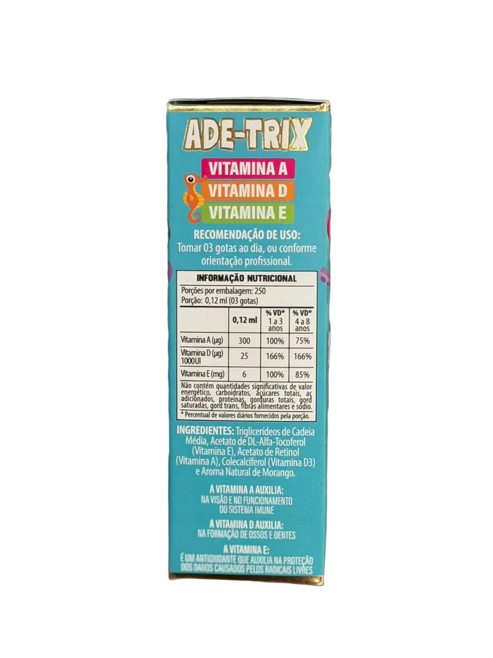 ADE-Trix  VIT. A-D-E em gotas  Flora Nativa  30ml Sabor Morango