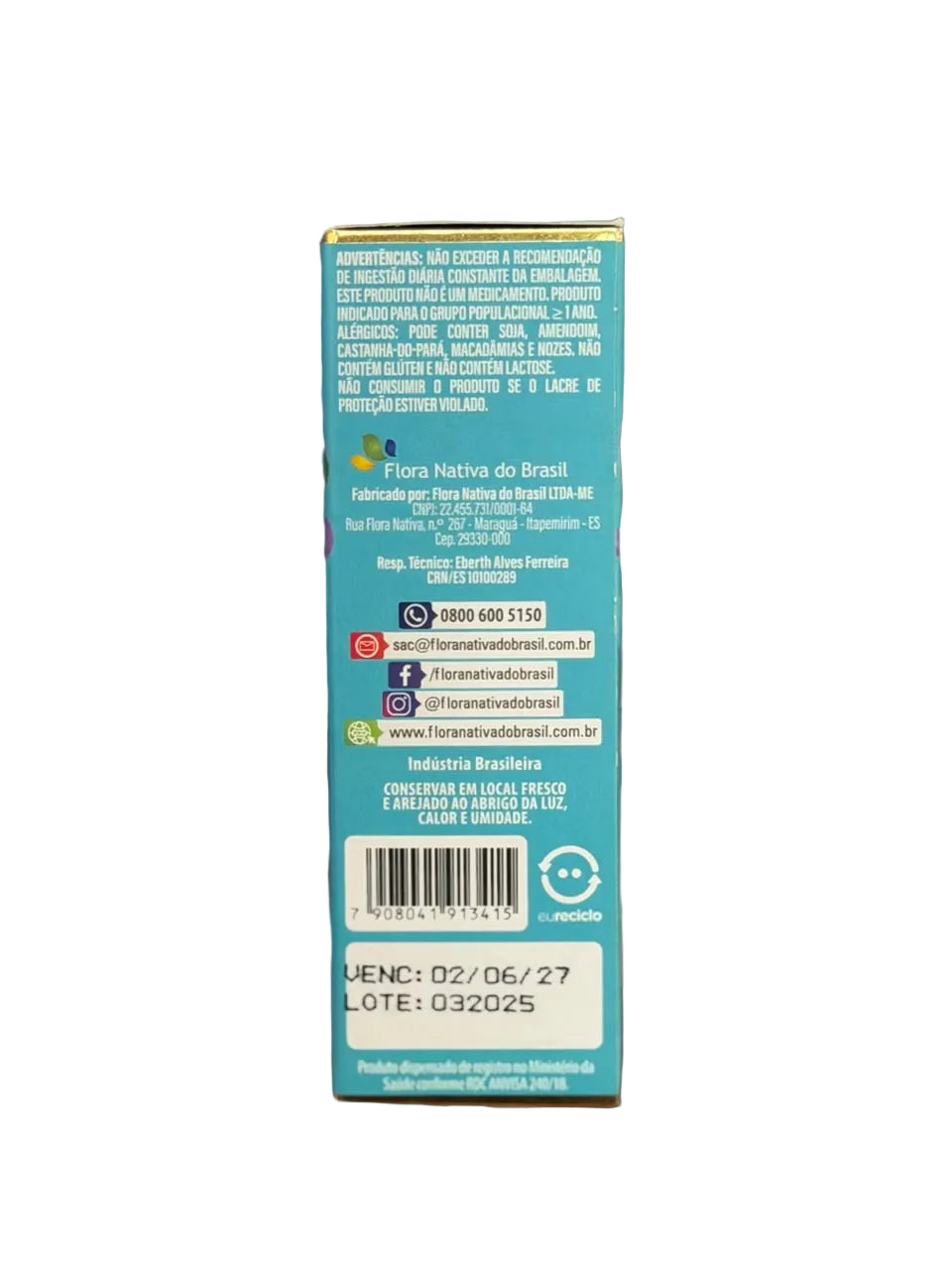 ADE-Trix  VIT. A-D-E em gotas  Flora Nativa  30ml Sabor Morango