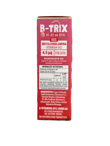 B-Trix  VIT. B12 Em Gotas Flora Nativa 20ml  Sabor Morango