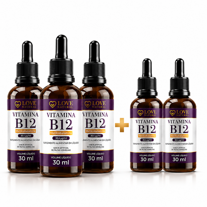 Vitamina B12 Metilcobalamina (kit com 5 unidades) - Sublingual - Promoção SETEMBRO AMARELO
