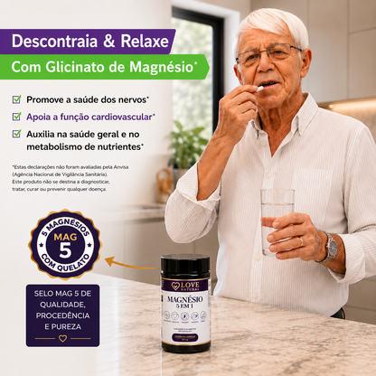 Complexo de Magnésio 5 em 1 – Alta Absorção com 60 Cápsulas