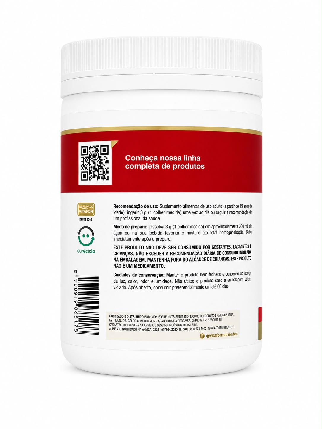 Creatina Monoidratada 100% PURA  VITAFOR 300g