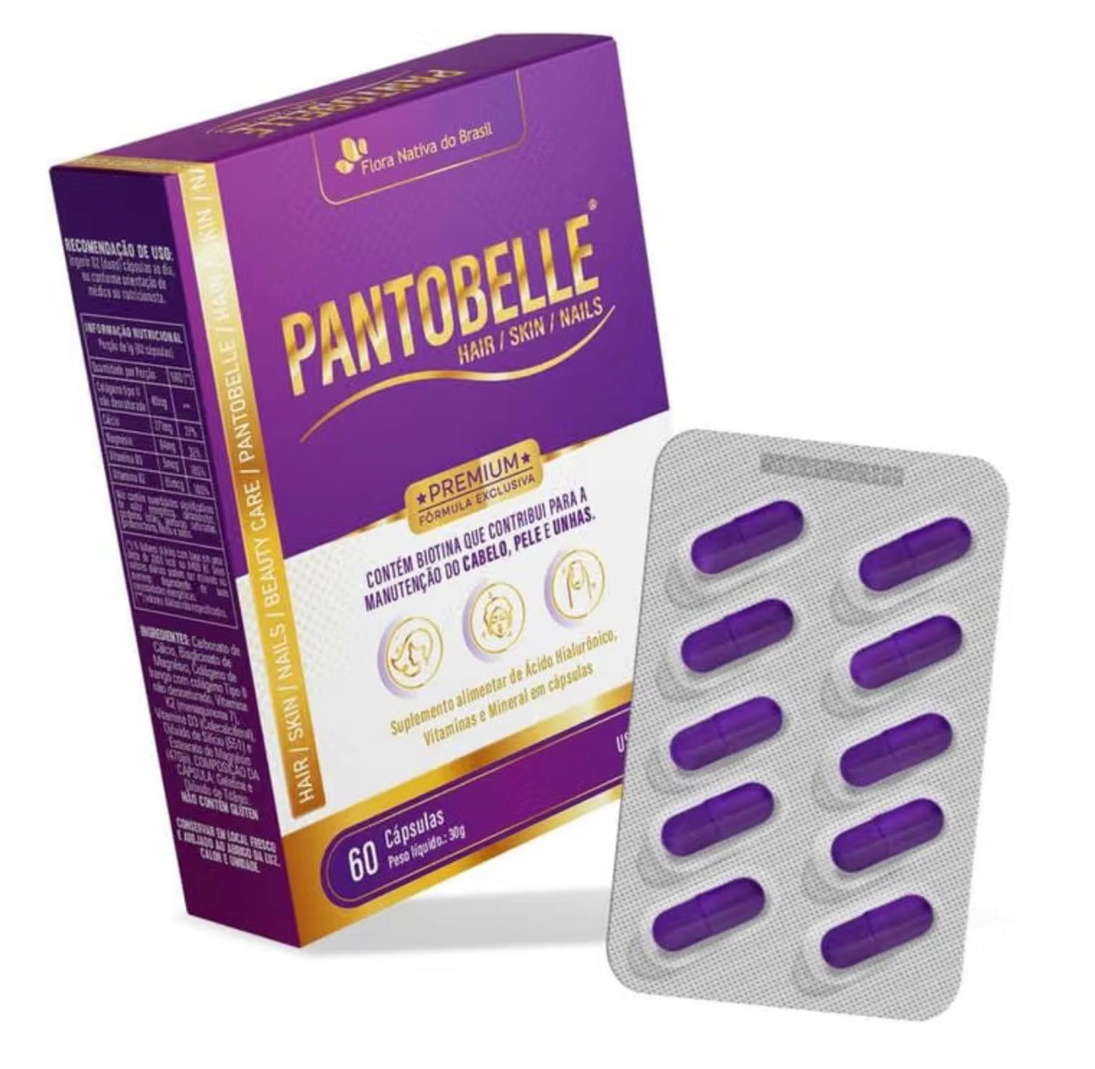 Pantobelle  Hair / Skin / Nails  Flora Nativa 60 Caps