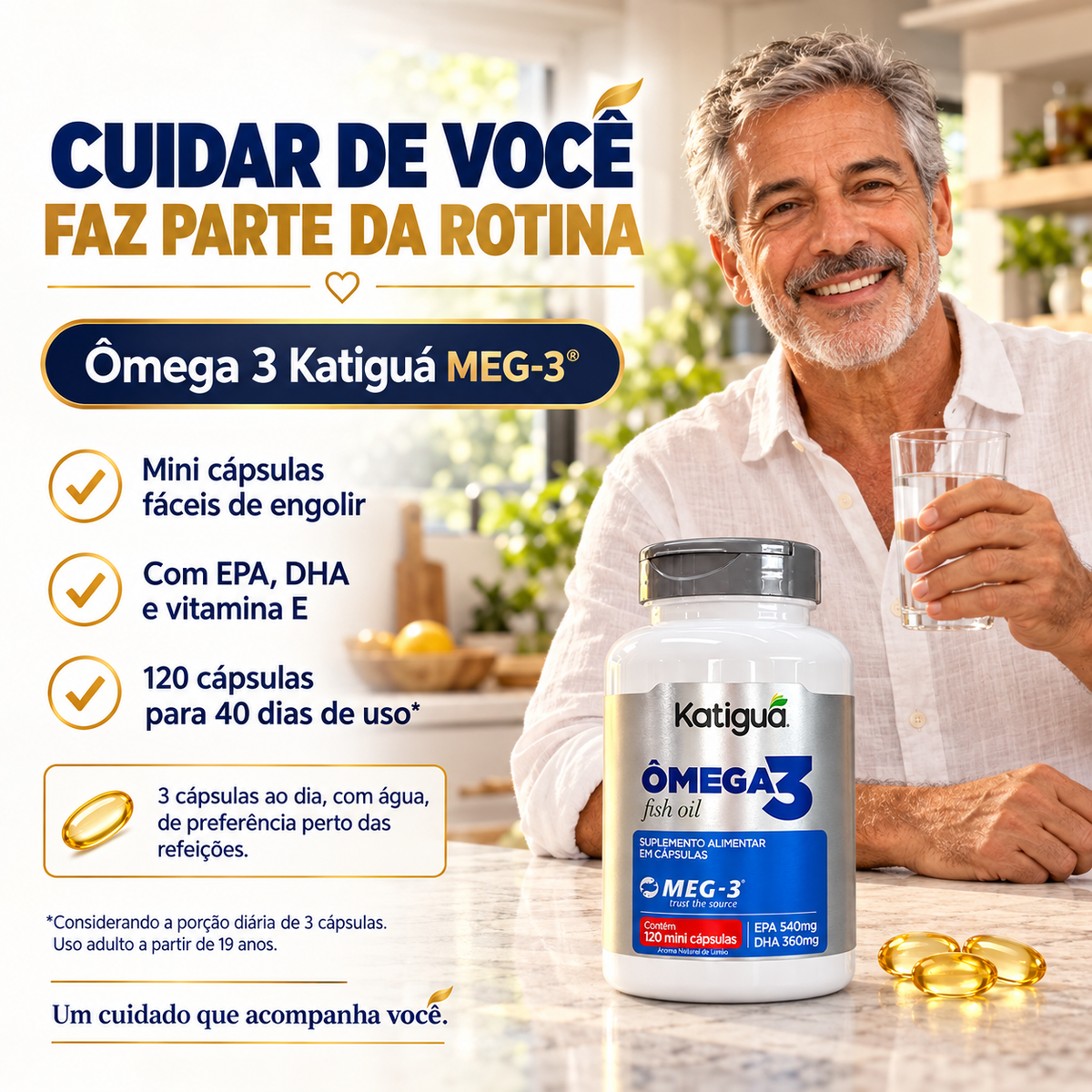 Ômega 3 Katiguá MEG-3® – 120 Mini Cápsulas