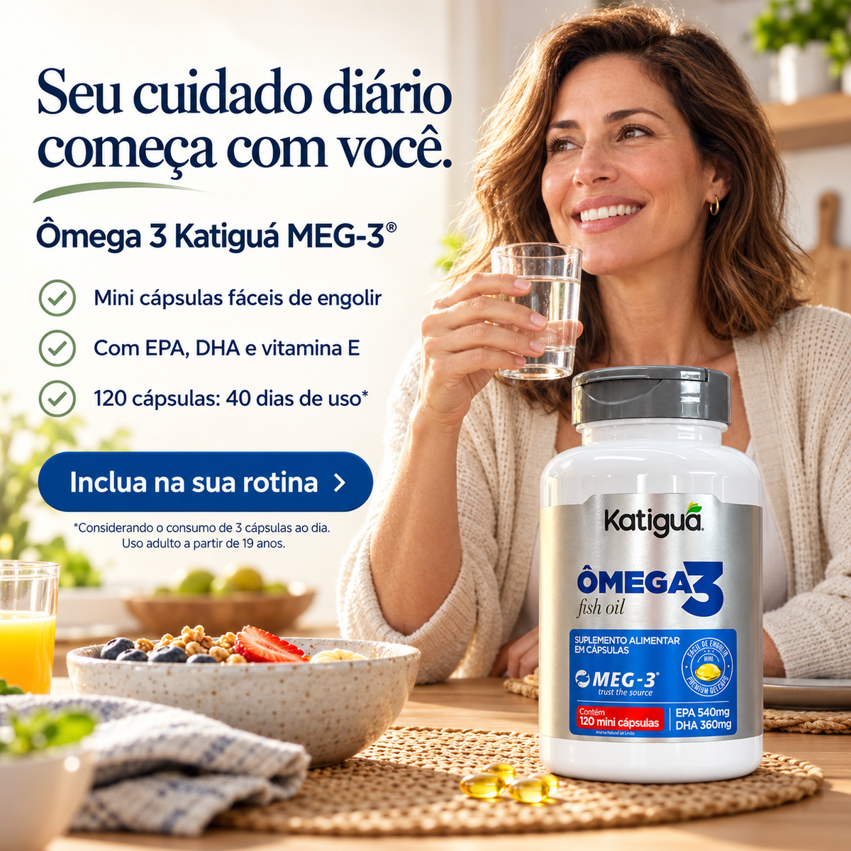 Ômega 3 Katiguá MEG-3® – 120 Mini Cápsulas