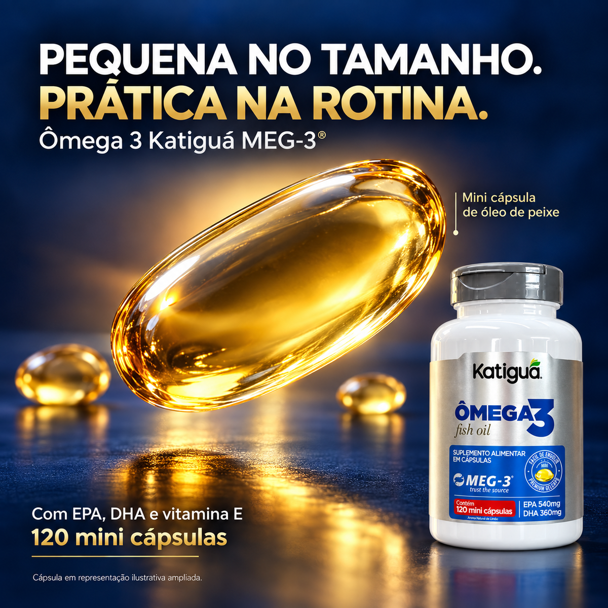 Ômega 3 Katiguá MEG-3® – 120 Mini Cápsulas