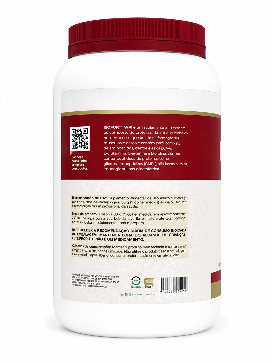 Whey ISOLADO 900g Vitafor