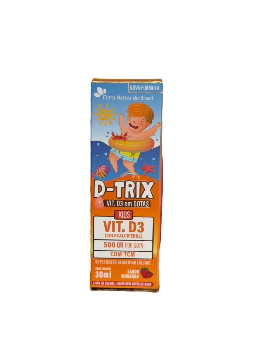 D-trix VIT. D3 em Gotas  Flora Nativa 30ml  Sabor morango